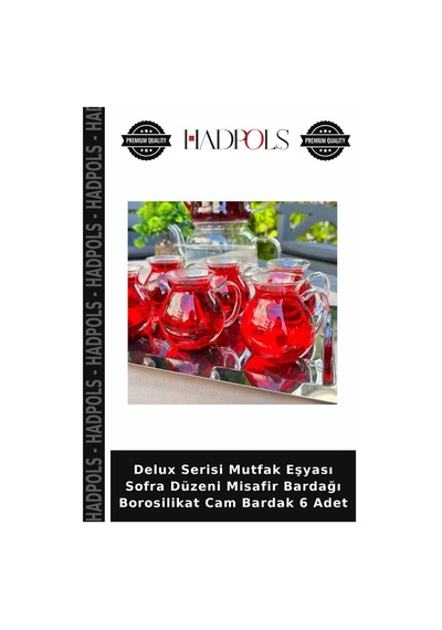 Delux Serisi Mutfak Eşyası Sofra Düzeni Misafir Bardağı Borosilikat Cam Bardak 6 Adet Şeffaf