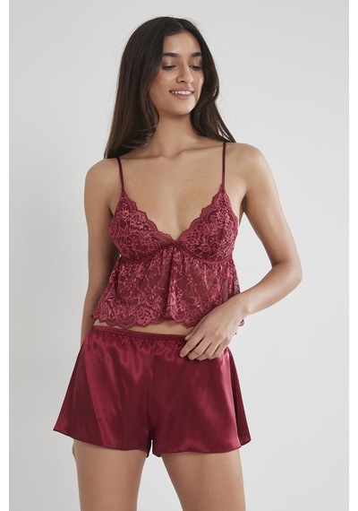 Pierre Cardin Saten Dantelli Şort - Babydoll Takım - 450 001