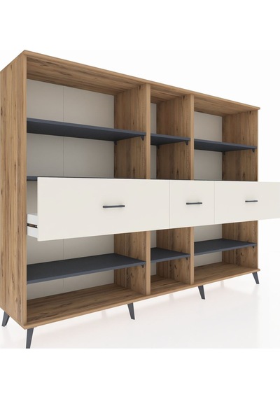 Hyperion Dolap 9 Raflı 3 Çekmeceli 220x44x163 Çam-antrasit/aytaş Çam-antrasit/aytaşı Hyperion Dolap 9 Raflı 3 Çekmeceli 220x44x163 Çam-antrasit/aytaş Çam-antrasit/aytaşı