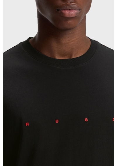 Hugo Logolu % 100 Pamuk Bisiklet Yaka T Shirt Erkek T Shirt 50566086 001 Siyah