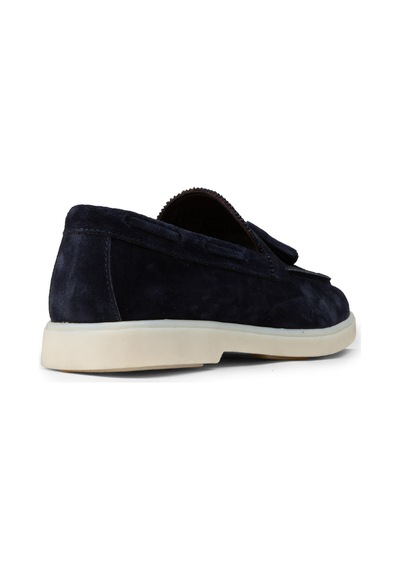 Deery Erkek Hakiki Süet Lacivert Püsküllü Loafer - 02027mlcvc01 Lacivert