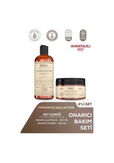 Saç Onarıcı Şampuan & Maske Seti Kuru Ve Yıpranmış Saçlar İçin Nemlendirici, Onarıcı, Besleyici Bakım A Genel