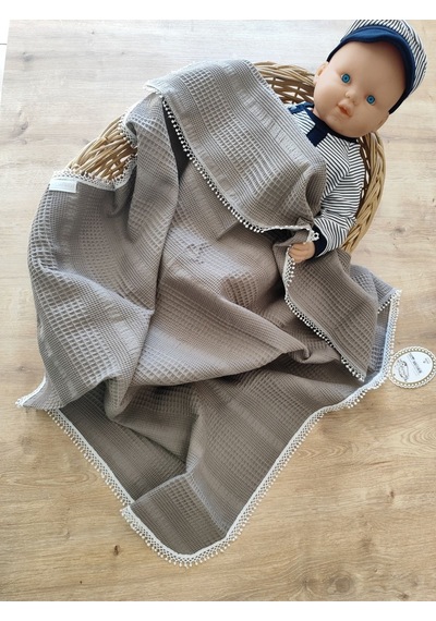 Kahve Pike Bebek Battaniyesi Doğal Organik Yaşam Örtüsü Çok Amaçlı Mevsimlik Yenidoğan 80x90 Cm Kahverengi