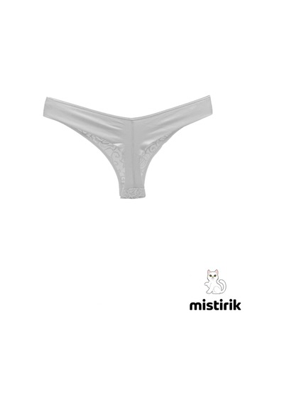 Masara Model Tanga Desenli Ve Esnek Spor Külot Beyaz Renk Beyaz