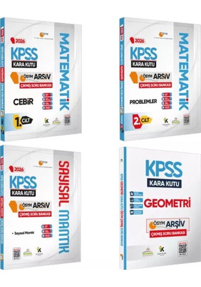 2026 Kpss Matematik-geo-mantık Kara Kutu 4lü Altın Set Ösym Çıkmış Soru Bankası Dijital Çözümlü