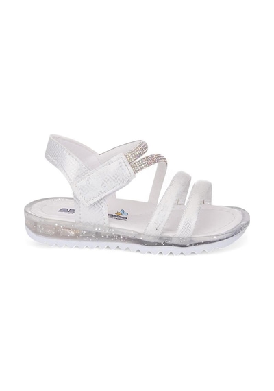 035 Kız Bebek Taşlı Sandalet Beyaz