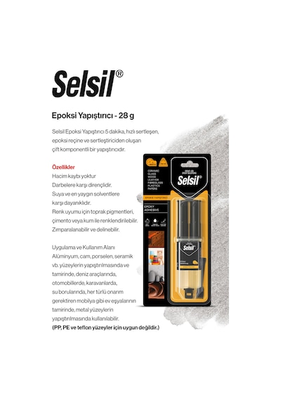 Selsil 3'lü Epoksi Yapıştırıcı Şeffaf, Rosıe