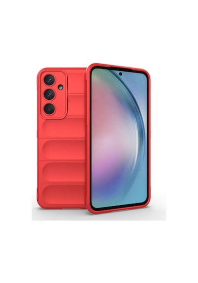 Galaxy Uyumlu A55 Kılıf Esnek Tpu Oyuklu Arka Yüzey Tasarımlı Zore Etnik Silikon Kapak Kırmızı