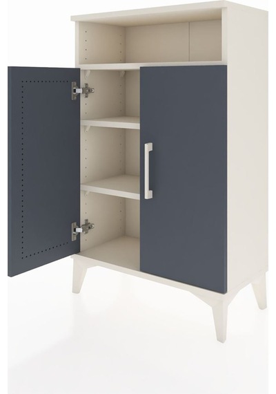 Arges Komodin 2 Raflı Tek Çekmeceli 2 Kapaklı 60x30x96 Aytaşı-antrasit Aytası