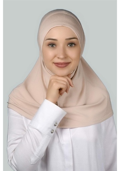 Altobeh Hazır Türban Pratik Eşarp Tesettür Hijab - Namaz Örtüsü - Bej