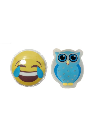 Gülen Emoji Mavi Baykuş Cep Sobası,el Isıtıcı,2 Adet Sıcak Su Tor