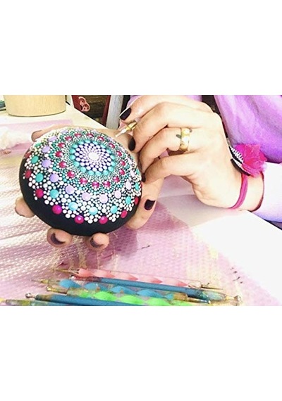 Dot Taş Görünümlü Ahşap 10 10 Cm Çok Renkli