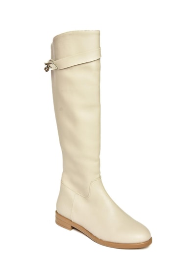 Fox Shoes T848443409 Bej Klasik Kadın Çizme Bej-suni Deri Bej