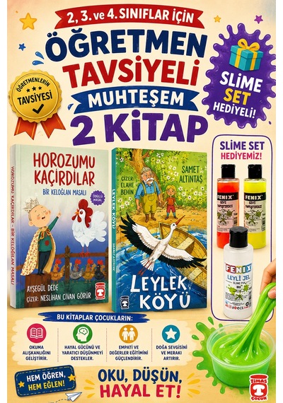 Timaş 2,3. Ve 4.sınıflar İçin Horozumu Kaçırdılar-leylek Köyü Slime Set Hediyeli