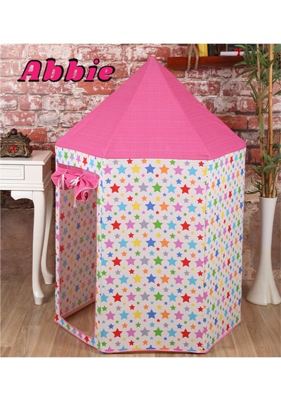 Abbie Yıldızlı Şato Oyun Çadırı Bzi Pembe