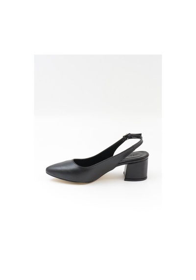 Nesilshoes Nesil Shoes Tam 725 Siyah Kalın Topuklu Kadın Sandalet