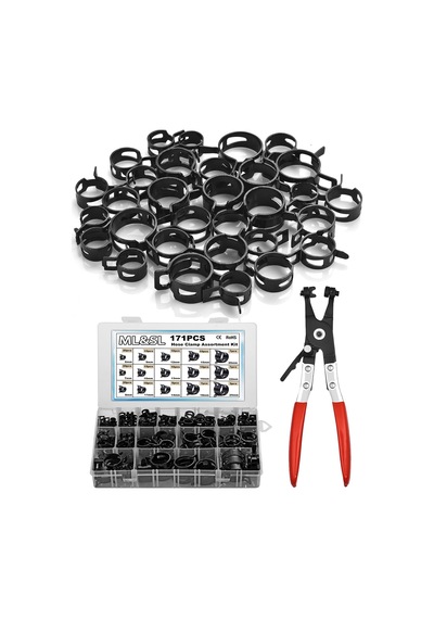 Tr 171 Adet 6-25mm Yaylı Bant Hortum Kelepçeleri Döner Düz Pense İle 15 Boyutları Çeşitler Kiti, Yakıt Hattı Si