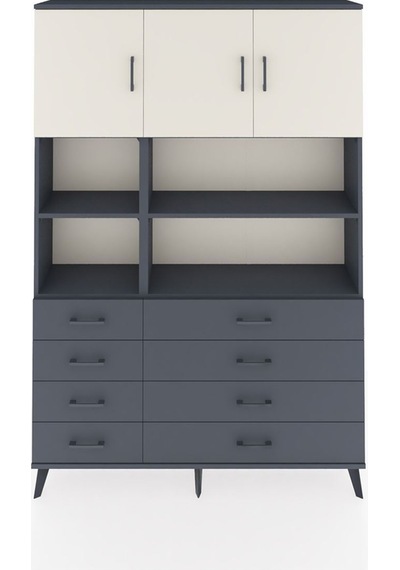 Arges Dolap 8 Raflı 8 Çekmeceli 3 Kapaklı 132x30x195 Antrasit-aytaşı/antrasit Aytası/antrasıt Arges Dolap 8 Raflı 8 Çekmeceli 3 Kapaklı 132x30x195 Antrasit-aytaşı/antrasit Aytası/antrasıt