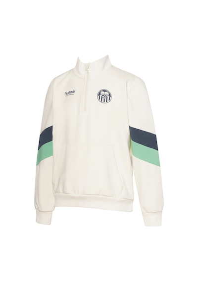 Hummel Walkes Çocuk Yarım Fermuarlı Sweatshırt 922446-9157 Ekru