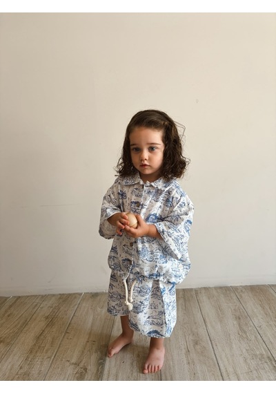 Oh La La Koala Mare Linen Müslin Şortlu Takım Ekru