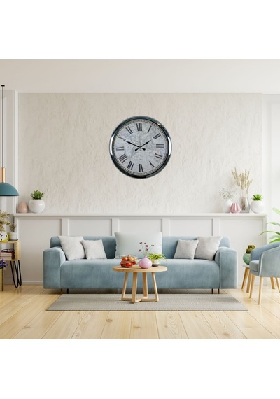 Krom Imperium 52 Cm Metal Dünya Haritası Duvar Saati
