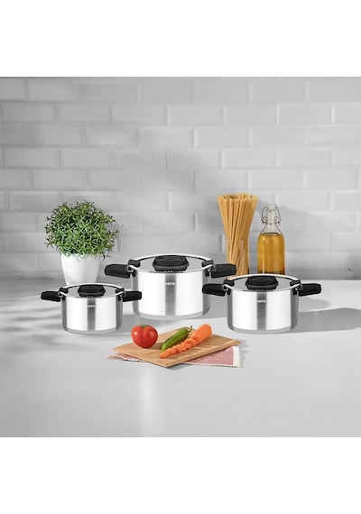 Nehir Elena Saten 6 Parça Derin Tencere Set