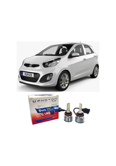 Kia Picanto Uzun + Kısa Far Ampulü H4 Duo Yeni Seri Beyaz 2011-2016