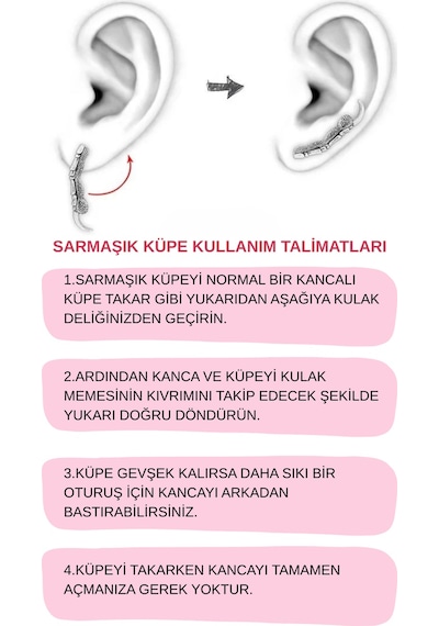 925 Ayar Gümüş Rodyum Renk Kayan Yıldız Sarmaşık Yatay Küpe Gümüş