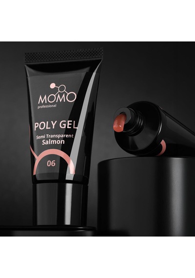 Momo Professional Protez Tırnak İçin Poly Gel Poli Jel No.06 Yarı Şeffaf Somon 30 Gr