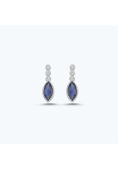 Altınbaş Pırlanta Safir Markiz Küpe Klb344s-14k Beyaz