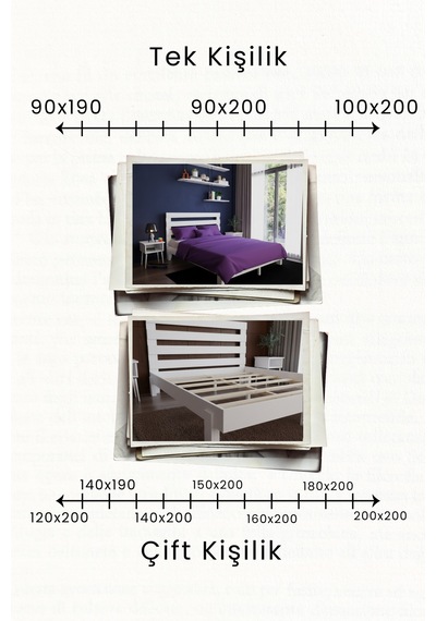 Renazzo Urban New Masif Ahşap Karyola Beyaz 160x200 Beyaz - 160 X 200