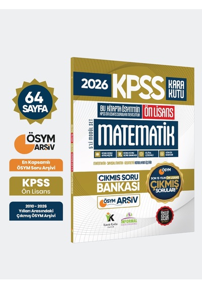 2026 Fullönlisans Kpss Matematik Kara Kutu ÖSYM Çıkmış Soru Bankası Son 15 Yıl (Sadece Ön Lisans)