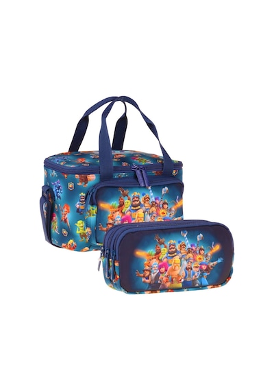 Kaukko Kids Erkek Çocuk Boom Baskılı Lacivert Thermo Beslenme Çantası Ve Kalemlik Seti - Setkk-l5420