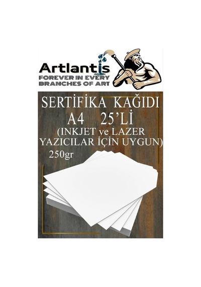 A4 Sertifika Kağıdı Kalın 25 Adet Gramajlı Fotokopi Kağıdı 250 Gr Tüm Yazıcılara Uyumlu 21x29.7
