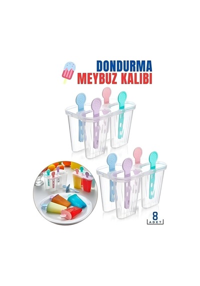8'li Meybuz & Dondurma Kalıbı Mey Buz Kalıp Plastik Diğer