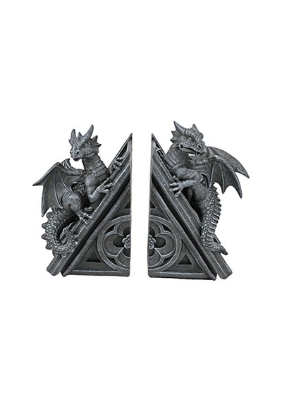 Gotik Kale Ejderhası Şeklinde Kitap Desteği, Ölçüler: 12,5 X 4 X 20,5 Cm
