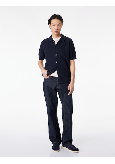 Koton Regular Fit Dokulu Pamuklu Polo Yaka Kısa Kollu Düğmeli Triko Tişört Lacivert 6sam70047ht Koton Regular Fit Dokulu Pamuklu Polo Yaka Kısa Kollu Düğmeli Triko Tişört Lacivert 6sam70047ht