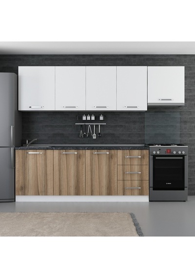 Minar 270 Cm Mutfak Dolabı Beyaz Dore 270-D4 Beyaz