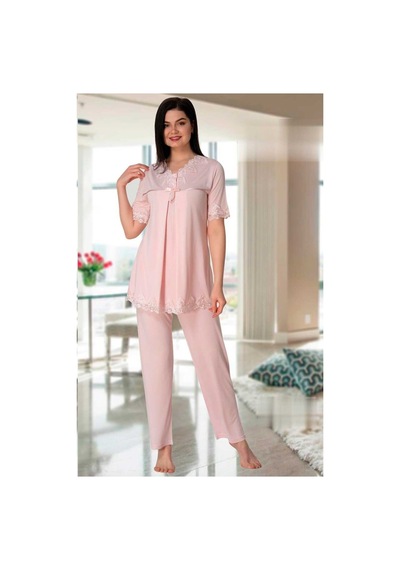 Effort Pijama Kadın Pembe Lohusa Pijama Takımı 5032p Pembe
