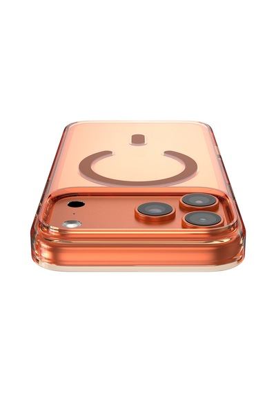 Apple Uyumlu iPhone 17 Pro Kılıf M-safe Şarj Özellikli O-ring Şeffaf Kajsa Trans Shield Serisi Kapak Turuncu Turuncu