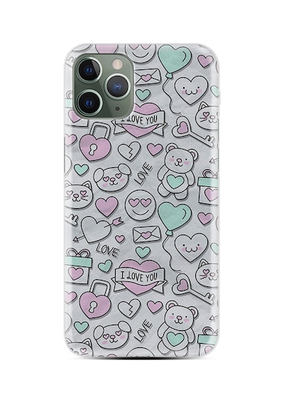 Iphone 14 Pro Max Uyumlu Kılıf Resimli Desenli Silikon Platinium Series I Love You 1882