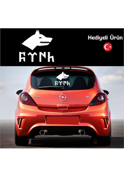 Oto Sticker Göktürkçe Kurt Türk Göktürk Araba Sticker