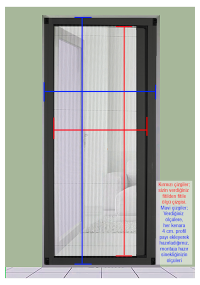 Akordeon Double Pileli Pilise Kapı Antrasit Sineklik 210x210 Istediğin Ölçüde En 210'a Kadar / Bot 210'a Kadar