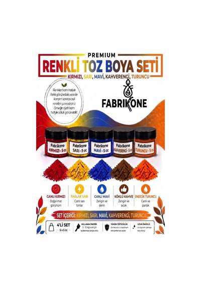5'li Set Premium Parafin Soya Wax Toz Mum Boyası Hobi Seti - 5 Cc Kırmızı, Sarı, Mavi, Kahverengi, Turuncu Bkfab5ksrmkht5g Karışık