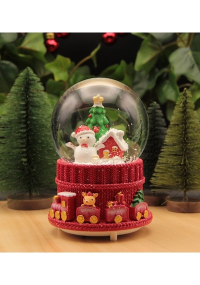 Hediyebiziz Yılbaşı Kar Küresi Noel Işıklı Ve Müzikli Christmas Kardan Adamlı + Pil