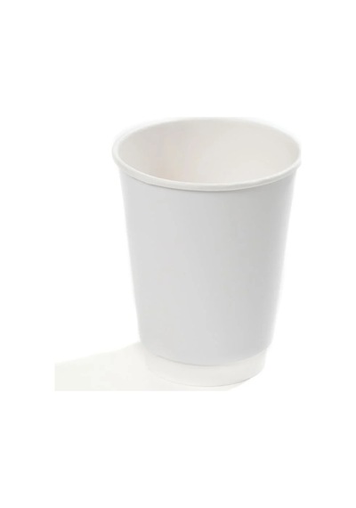 14 Oz Double Wall Karton Bardak Beyaz 500 Adet Şeffaf