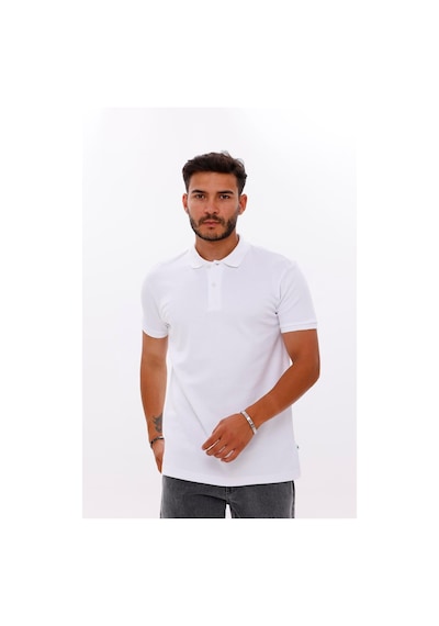 Erkek Polo Yaka Doubleface Tshırt Beyaz