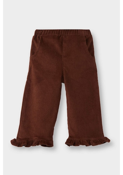 Defacto Kız Bebek Beli Lastikli Wide Leg Düz Paça Kadife Pantolon G1665a525wnbn319 Kahve-bn319