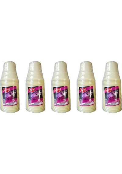 Roll-up Party Dreams Parti Davet Piknik Renkli Plastik Sert Mika Bardak - Sarı - 25'li 5 Paket Sarı