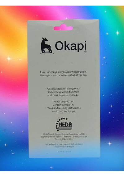 Elegance Okapi Kalem Çantası Tek Katlı Siyah Okp-123 Çok Renkli